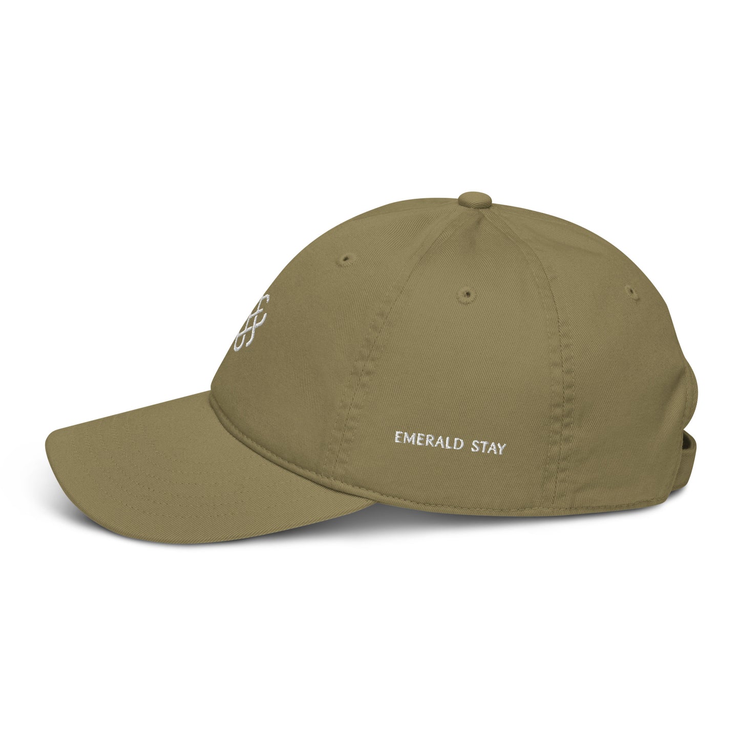 Emerald Stay - White logo embroidered - Organic hat